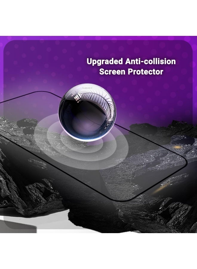 لاصقة حماية للشاشة من الزجاج المقوى لهاتف أبل آيفون 17 برو ماكس مقاس 6.9 بوصة - شفاف / أسود - Image 2